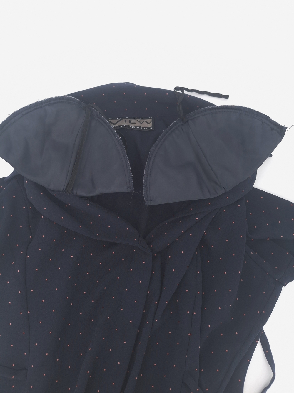 ✨Vintage 90s Norton McNaughton Navy Polka Dot Midi Shirt Dress✨ - Picture 9 of 16